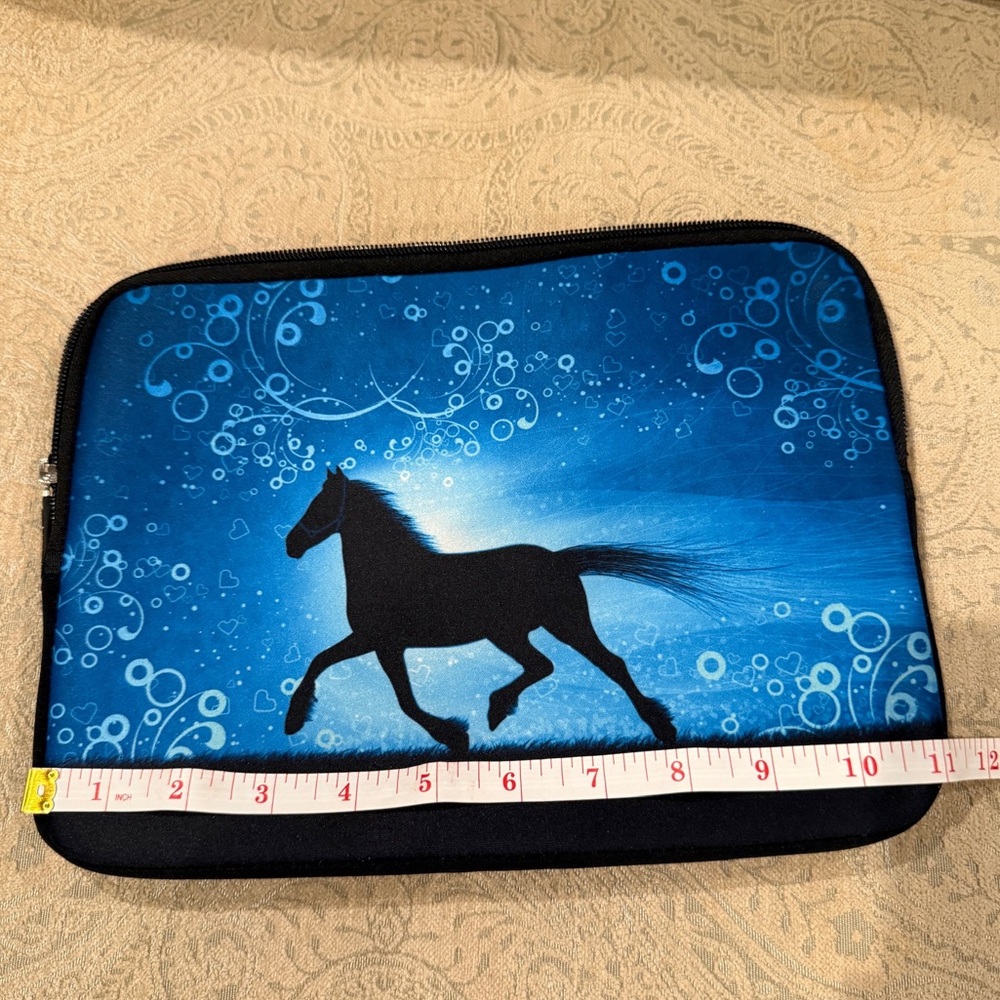 Elegant Blue Horse Tablet Sleeve